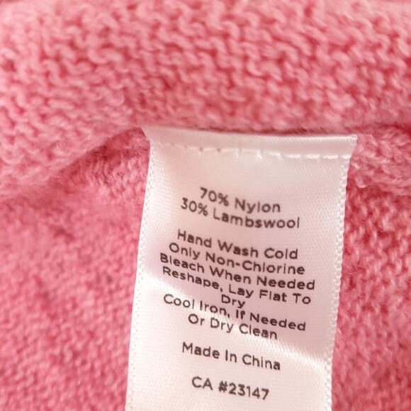 Talbots Pointelle Knit Sweater Sz Medium Pink Tunic Lightweight Soft Wool Blend - Picture 8 of 10